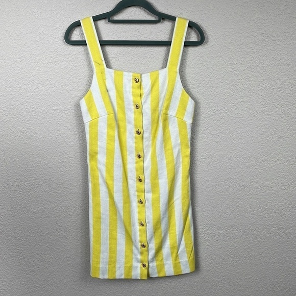 NWT Miguelina Pippa Striped Italian Jumper Dress Yellow White Sz S - Picture 5 of 16